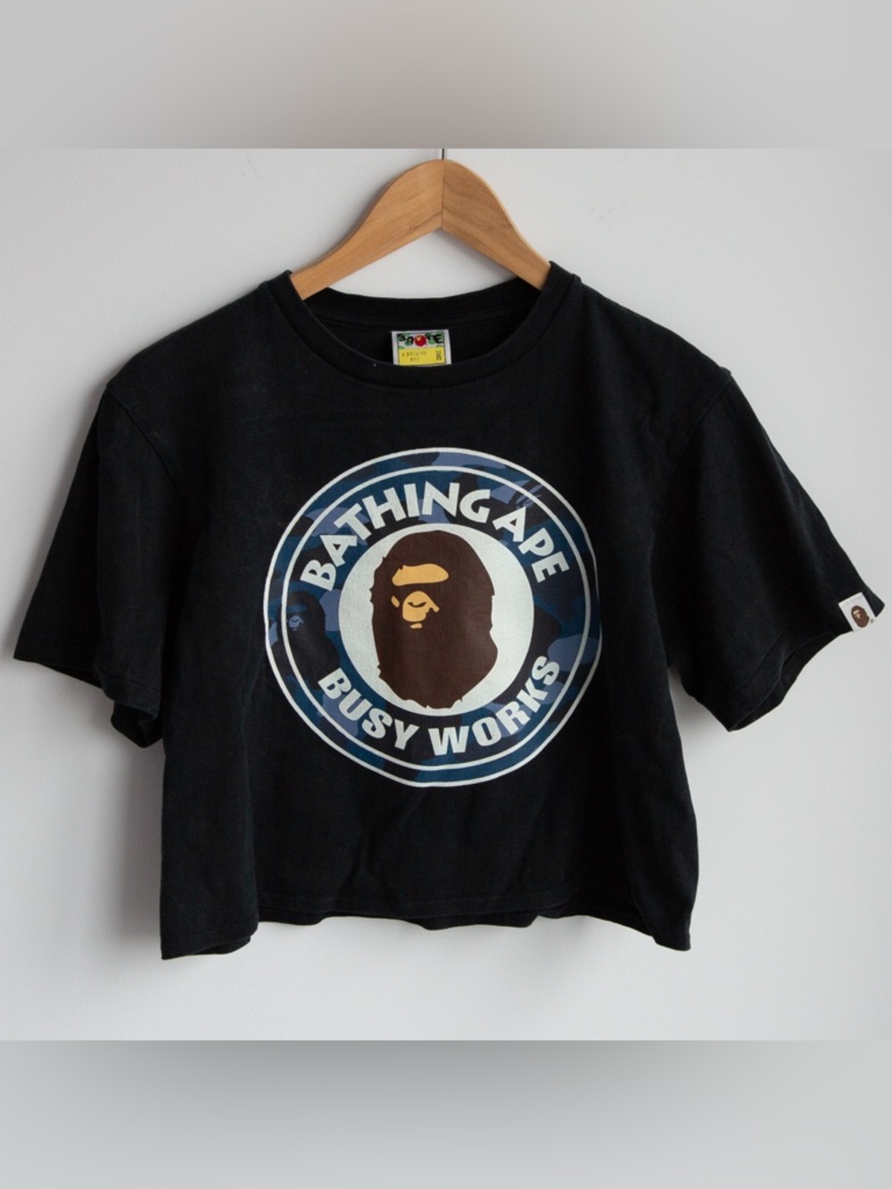 BAPE Busy Works Cropped Boxy Tee Black Size M A Bathing Ape